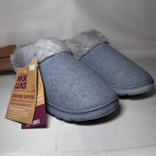 Muk Luks Cozy Faux Fur Lined Slippers Womens Size 11 Gray
