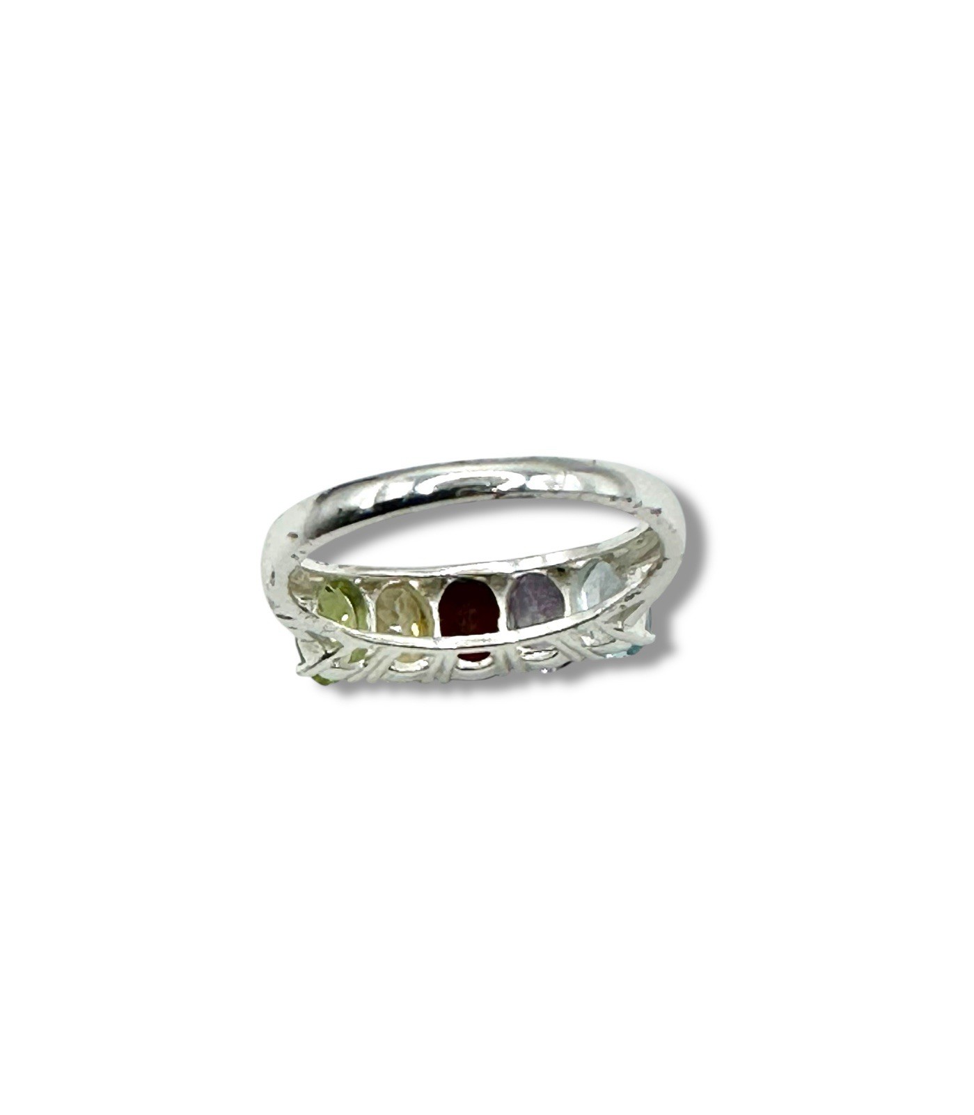 Sterling Silver Multi Gemstone Oval Ring - image 6