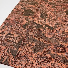 Kimono Fine pattern bird and flower pattern nice dyeing muted colors pure silk M