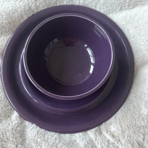 Fiesta Plum Purple Plate Saucer and Bowl Homer Laughlin