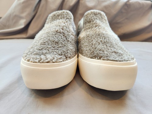 SeaVees Baja Slip On Women's Taupe Plaid Shearling Platform Shoes Size: 8M - Picture 3 of 12
