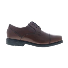 Rockport Charles Road Cap Toe V80557 Mens Brown Wide Oxfords Cap Toe Shoes