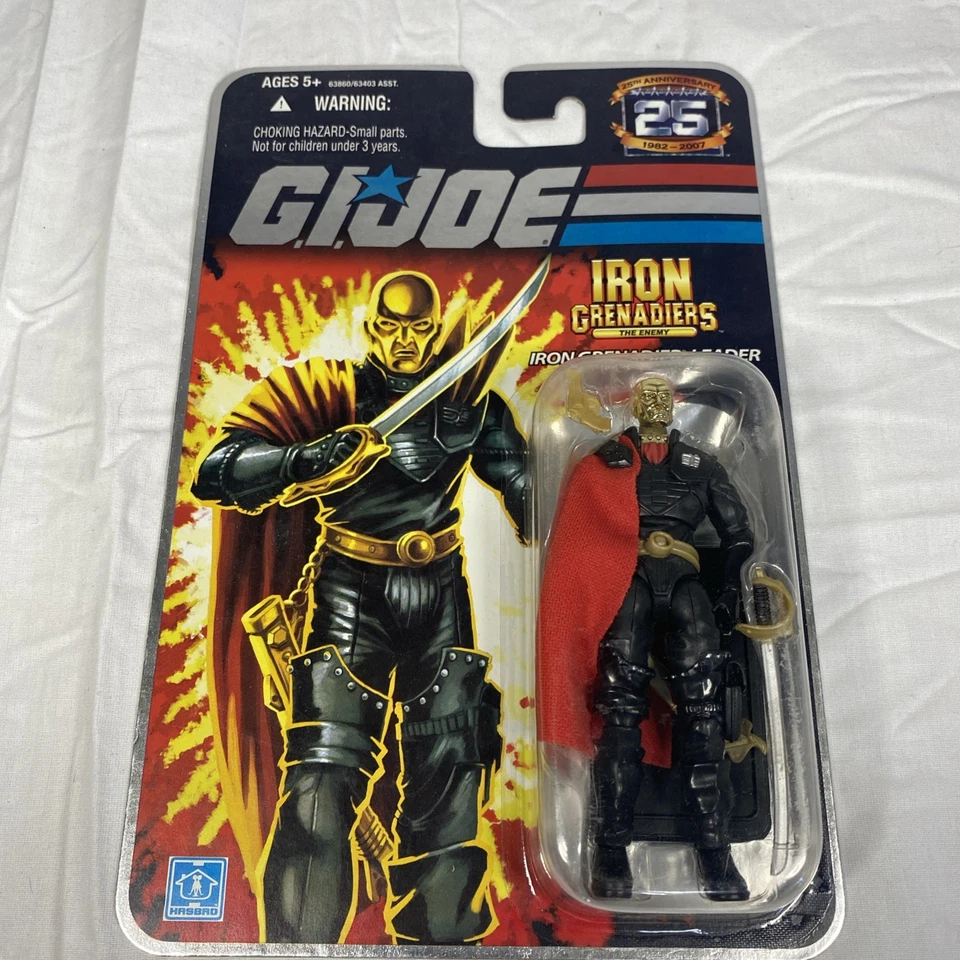 GI JOE 25º ANIVERSARIO IRON GRANADIER LEADER DESTRU 3.75" TARJETA DE ALUMINIO, NUEVA, MOSC Foto 2 de 3