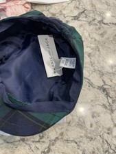 Newsboy cap 12 to 24 months Janie and Jack green and navy tartan plaid NWT