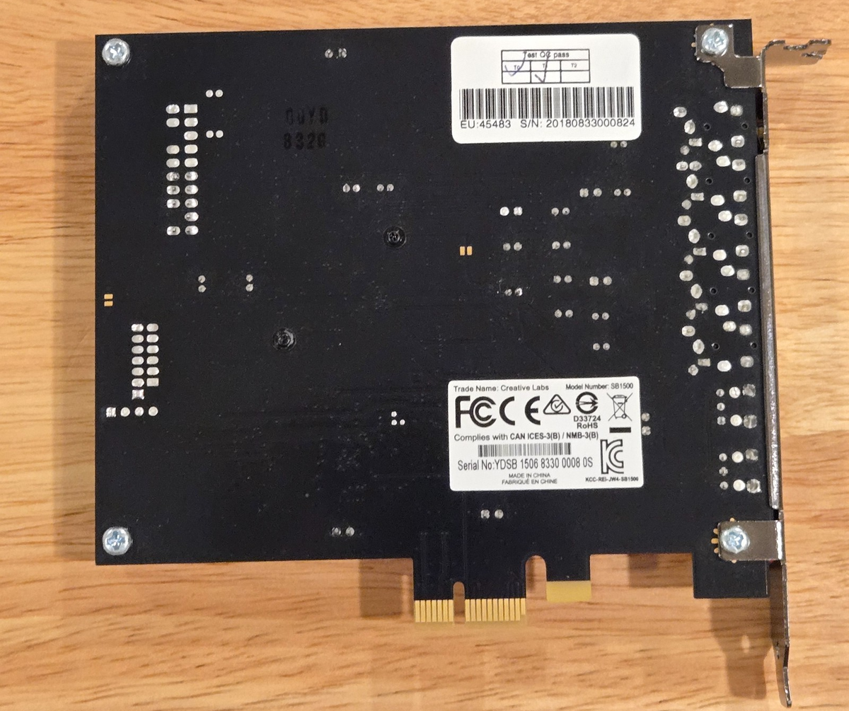 NEW CREATIVE LAB SOUND BLASTER SBX PRO STUDIO SB1500 SOUND CARD