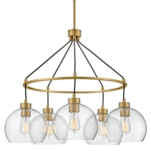 Lark 83014 Rumi 5 Light 30"W Ring Chandelier - Brass - Picture 1 of 10