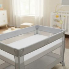 Breathable Organic Cotton Pack N Play Mattress Pad 38  x26  - Portable  Safe