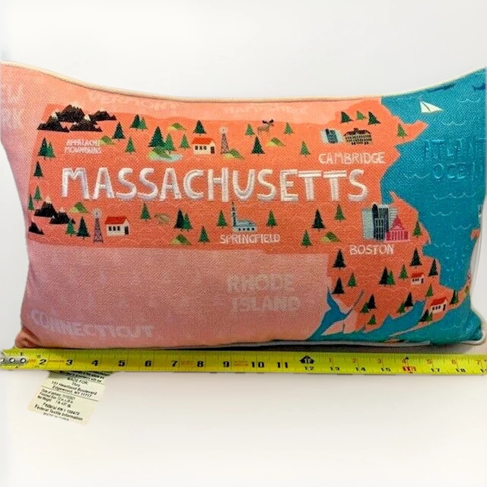 Nautical Coastal Throw Pillow Blue Cottage Core Northeast 20" Gift Blue Pink - Image 2 of 4