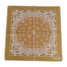 Khaki Green Paisley Bandana 100 Cotton 25x25 Japan   Nostalgic Scarf NEW