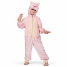 Costume Carnevale Bambina Bambino Da Maialino Vestito Travestimento Porcellino