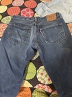Levi's 501 Straight Leg Jeans Medium Wash Mens 33x34 Distressed Button Fly Denim — photo 1