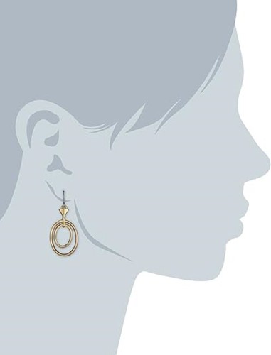 Kensie"Haute Look" Gold-Plated Color Orbital Oval Hoop Earrings - Picture 2 of 2