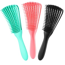 3 Pack Hair Detangler Brush for Afro America/African Textured 3A to 4C Kinky Wav
