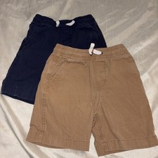 Hanna Andersson Boys Kids Size 110 5 Shorts Blue  Khaki Lot 100 Cotton