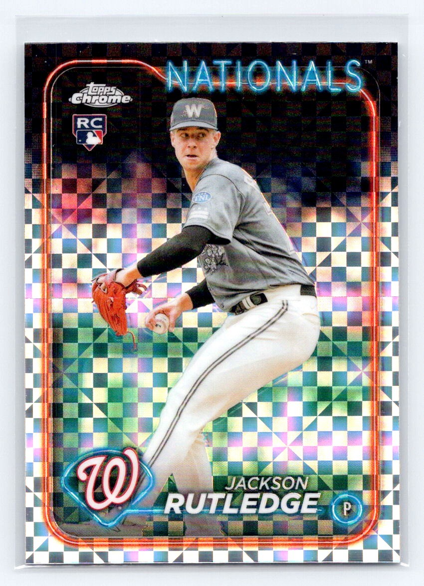 2024 Topps Chrome X-Fractor #42 Jackson Rutledge Rookie Washington Nationals