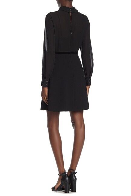 Ted Baker London L50306 Black Embellished Long Sleeve A-line Ted Baker London L50306 Black Embellished Long Sleeve A-line