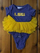 LOUISIANA STATE University LSU purple creeper Tutu dress NB Newborn baby girl