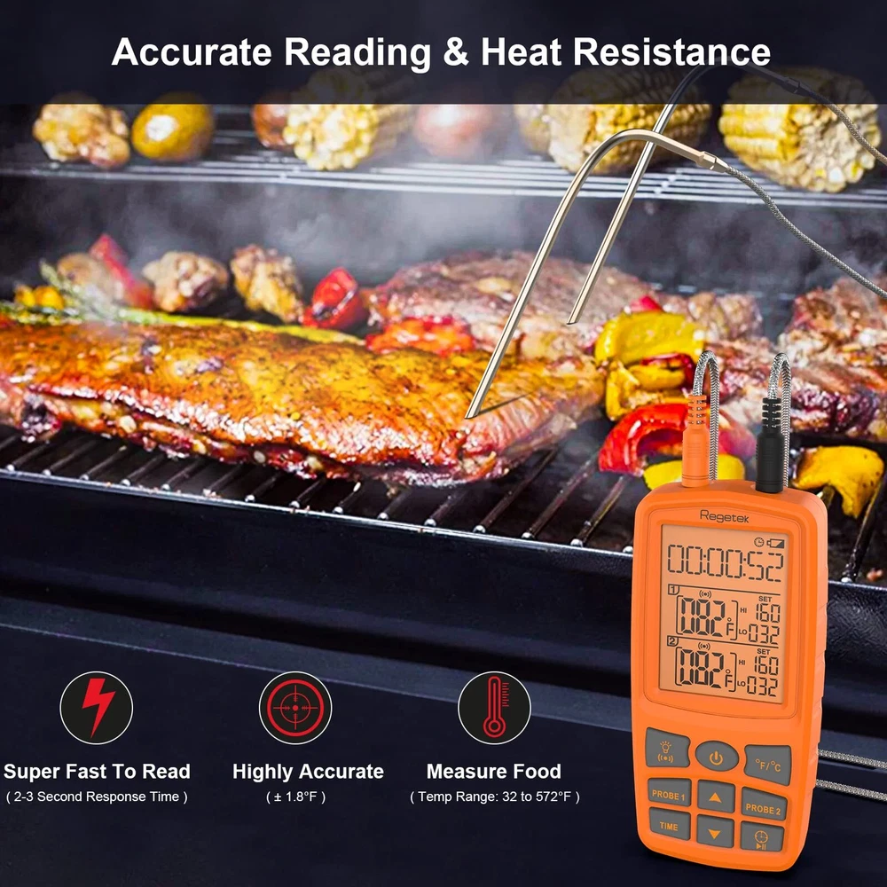 Meat Thermometer Cooking Thermometer For Food Smoker Oven Kitchen Bbq Turkey Fis