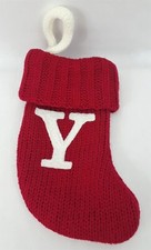 Letter Y Knit Monogram Mini Stocking Red Wondershop Xmas Holiday Target 8"