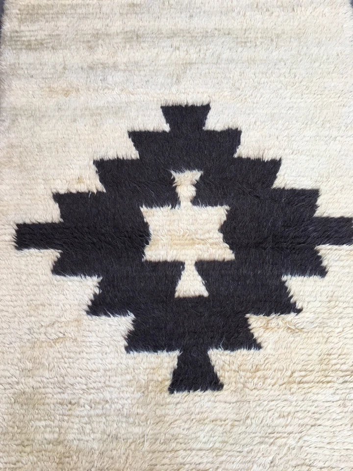 Alfombra turca de Anatolia, pila alta, excelente estado, lana natural, 4x6’6 Foto 3 de 4