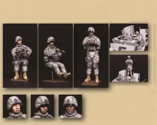 1/35 US Modern Soldiers Resin Figures Seated & Standing Troops in Combat Gear