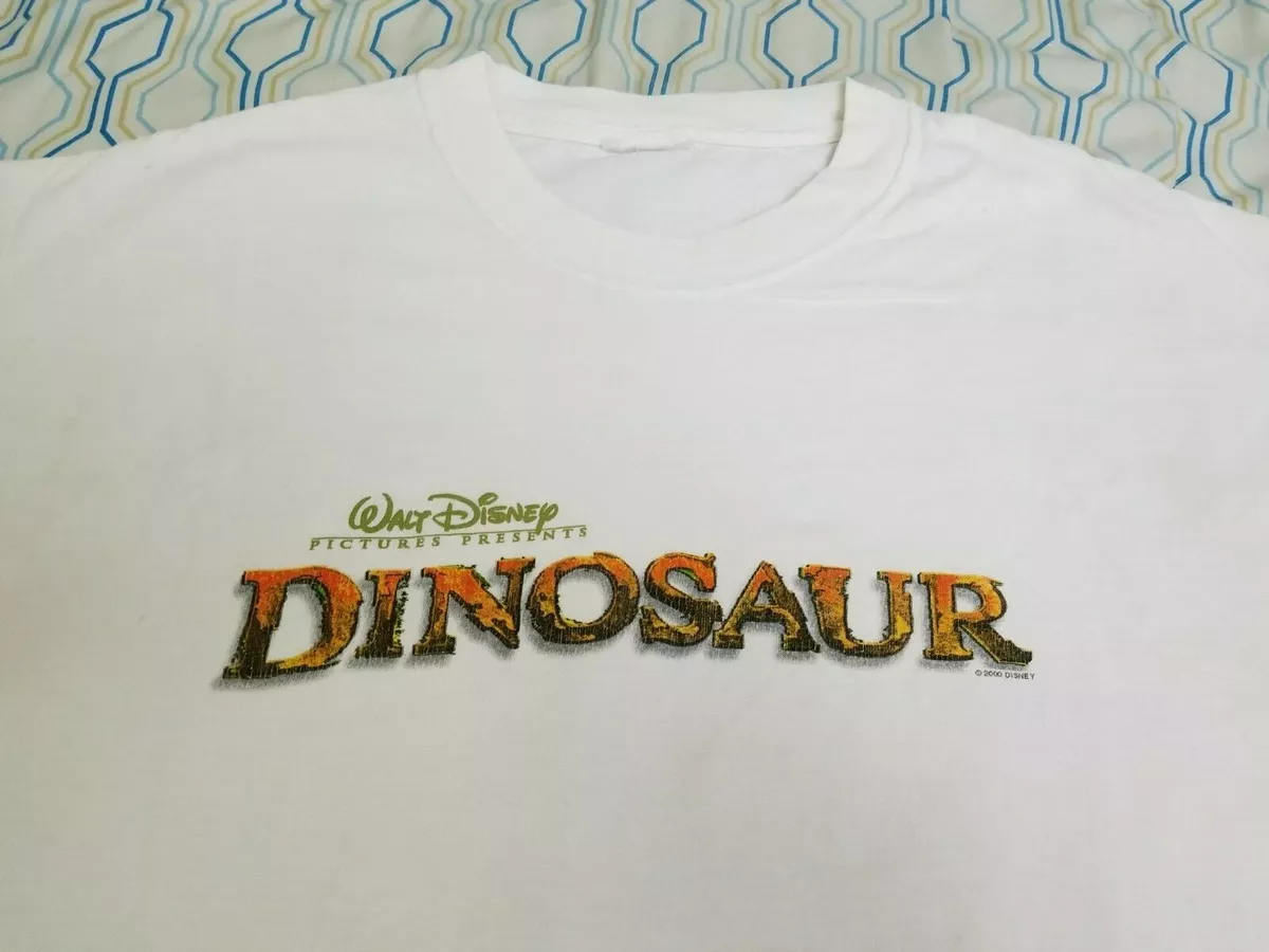 Vintage 2000 Disney Dinosaur Movie T Shirt White Promo Title Logo Large