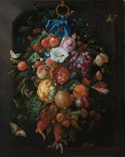 high quality oil painting handpainted on canvas "Festoon of Fruit and Flowers"