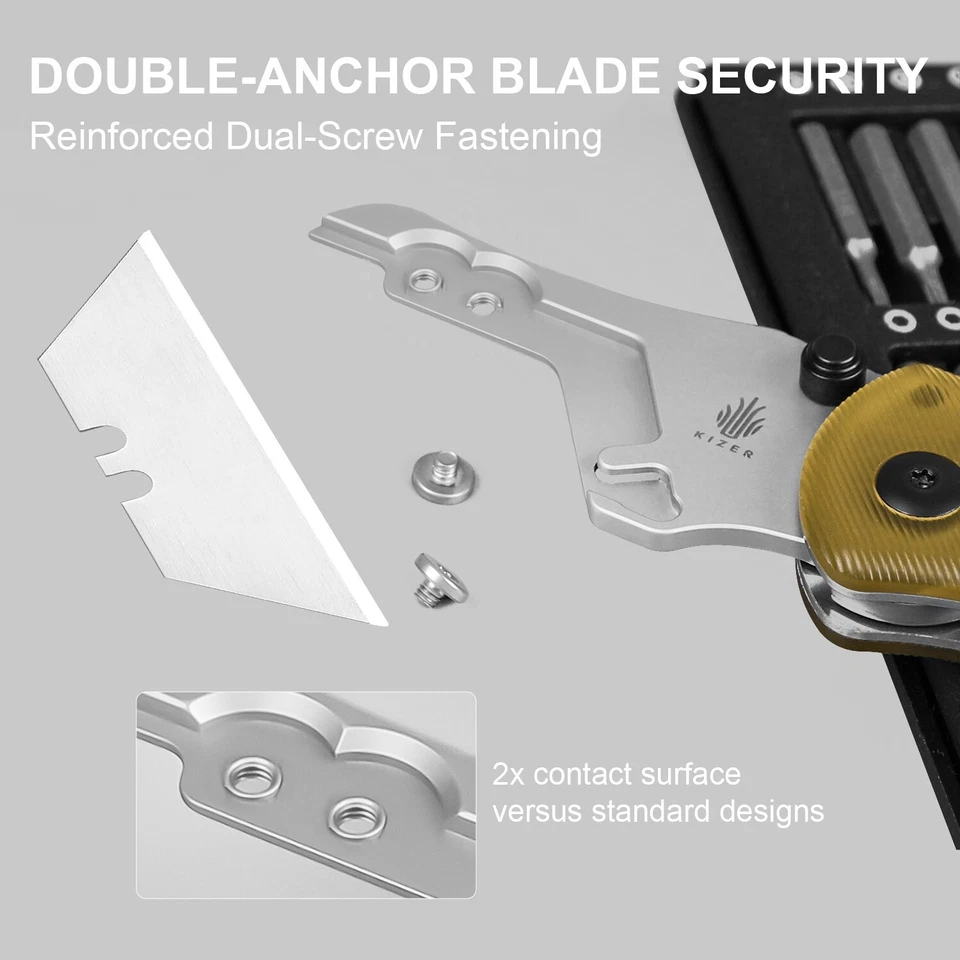 Cuchillo de Bolsillo Plegable Kizer Uti BEAR 1 Doble Tornillo Utilidad Mango PEI V3619JA4 Foto 2 de 4