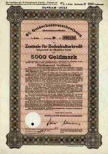 Zentrale für Bodenkulturkredit 1930 Berlin Frankfurt Goslar Harz 5000 Goldmark D