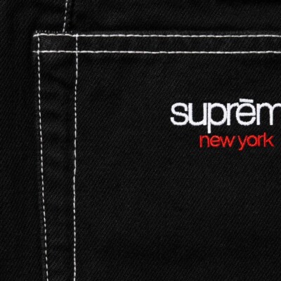 Supreme Paneled Stripe Baggy Jean Black | eBay