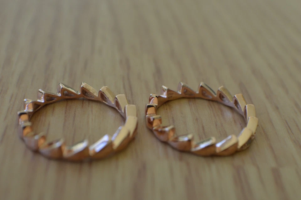 0.10ct Pink Diamond Stackable Rings 14K RG & Rhodium over Sterling Silver Size 6 - Image 3 of 4