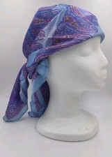 Vintage Japanese Scarf Wrap 100 Acetate Purple Paisley Japan 26.5" x 26.5"