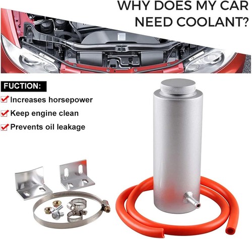 Aluminum Car 800ml Radiator Coolant Overflow Tank Oil Catch Bottle Universal - Picture 9 of 14