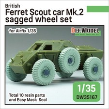 Ferret Scout car Mk.2 Sagged Wheel set (for Airfix), DEF Model DW35167 , 1/35