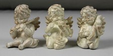 3x Engel Figur mit Musikinstrument + Vogel - Dekofigur Schutzengel Putte ca 9 cm