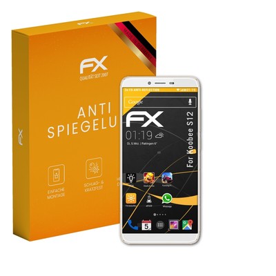 atFoliX 3x Displayfolie für Koobee S12 Schutzfolie matt&stoßfest Folie
