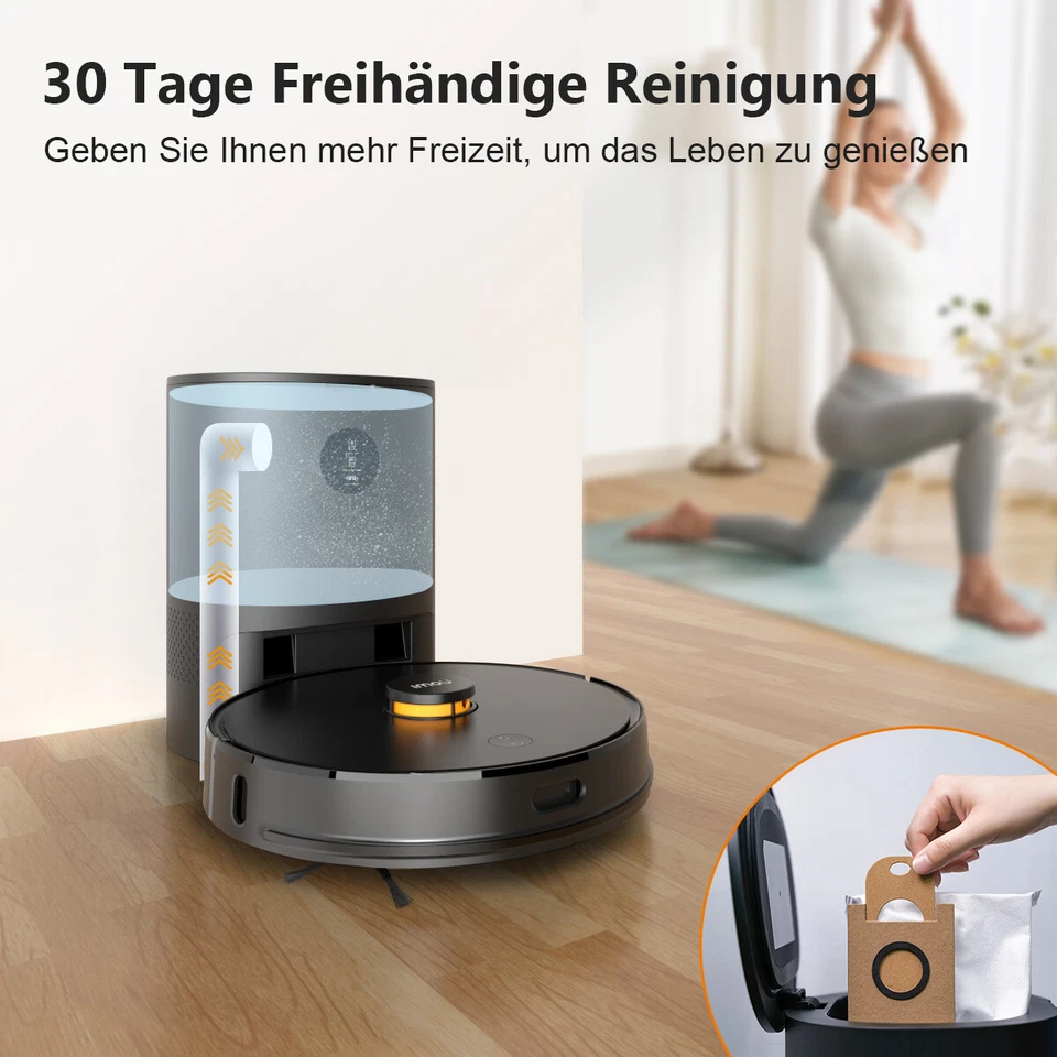 IMOU L11 Pro Saugroboter Staubsauger Wischfunktion 3L Beutel LDS WLAN - Bild 2 von 4