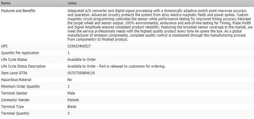 标准凸轮轴位置传感器适用于 2010 - 2011 福特焦点 — 第 4/4 张图片