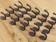 25 Small Rustic Coat Hooks Cast Iron Wall Mount Hat Hook Towel Cap Dog Leash Key