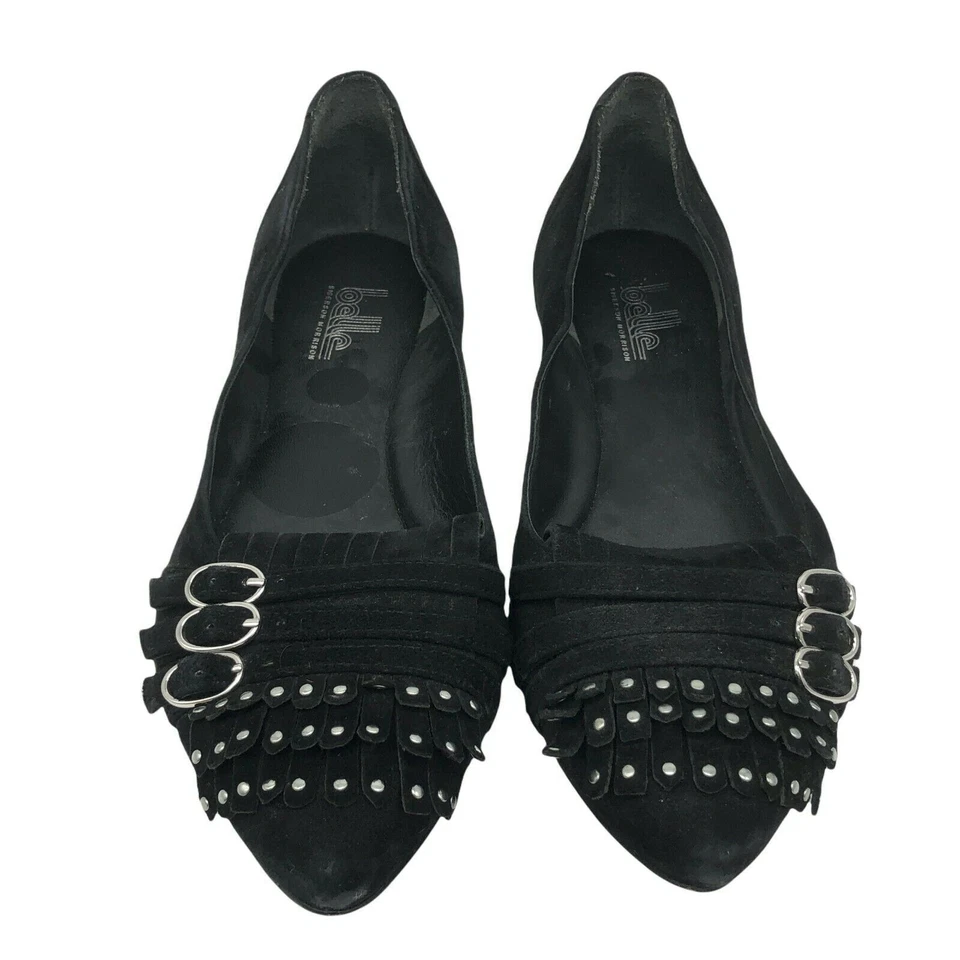 Belle Sigerson Mujer Talla 8 B Morrison Belle Kiltie Plano Negro Tejido Cuero Foto 2 de 4