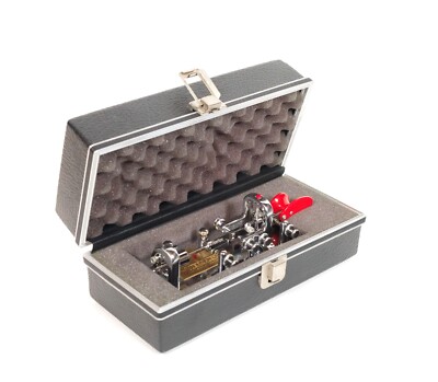 Vibroplex Deluxe Red Lightning Bug Telegraph Key In Original Case * Mint