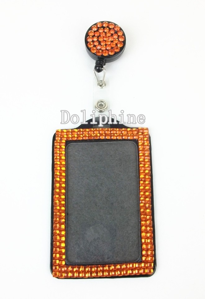 2 in 1 Bling MultiColors Rhinestone Retractable Reel and Vertical