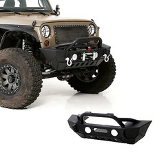 Rock Crawler Stubby Front Bumperfog Light Hole For 07-18 Jeep Jk Wrangler