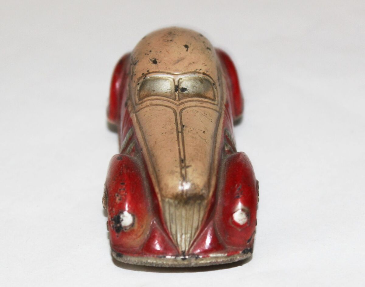 Vintage Made in USA Sun Rubber Toy Company Red White Car Vintage Made in USA Sun Rubber Toy Company Red White Car
