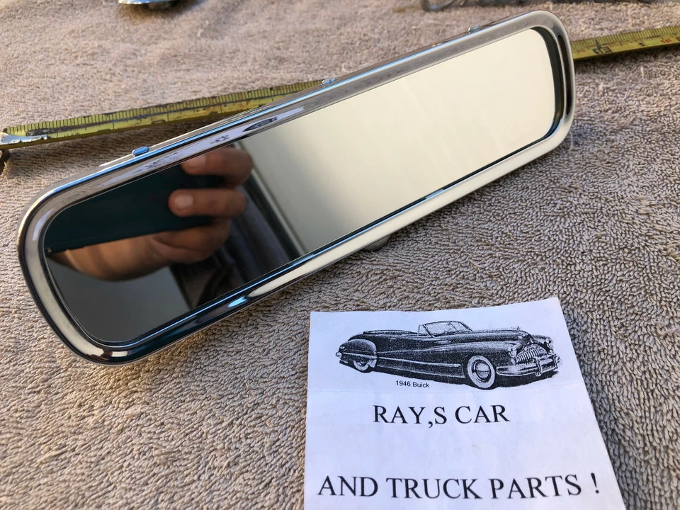 ¡NUEVO ESPEJO RETROVISOR INTERIOR DÍA/NOCHE CAMIONETA CHEVROLET 1947 A 1953 DE REPUESTO!  Foto 3 de 4