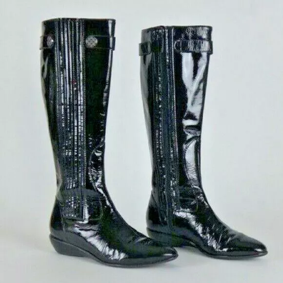 Cole haan patent leather best sale boots