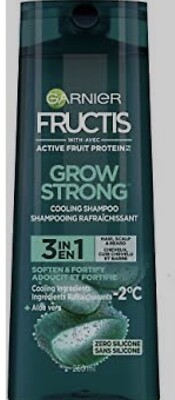 Garnier Fructis Grow Strong 3 in 1 Hair Scalp & Beard Cooling Shampoo DC D