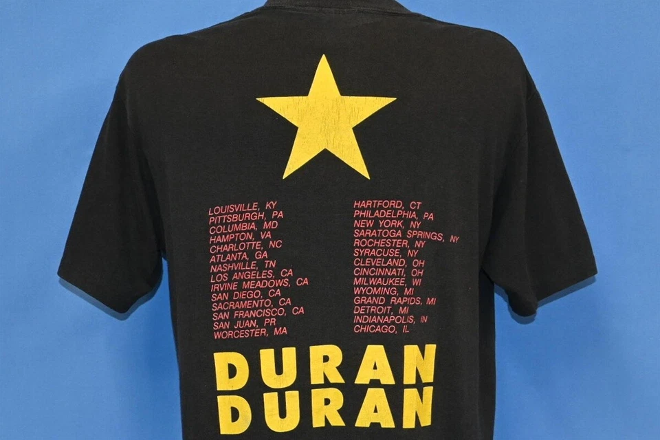 Camiseta vintage años 80 DURAN DURAN COMPORTAMIENTO EXTRAÑO TOUR NEW WAVE NEGRA SUAVE 2XL Foto 3 de 4
