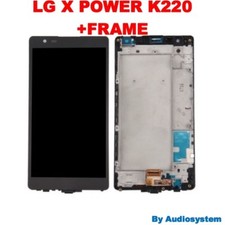 DISPLAY +TOUCH SCREEN +FRAME per LG X POWER K220 K220N SCHERMO NERO VETRO TELAIO