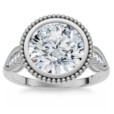 2 1/5Ct Diamond Luna Lab Grown Engagement Ring White, Yellow or Rose Gold